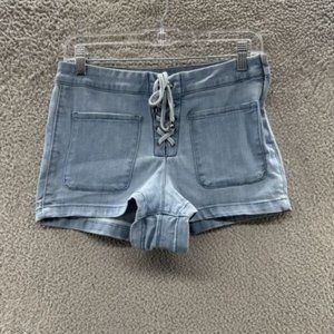 BDG Shorts Women's 28 Blue Light Denim Tie Up Side Zip Shorts Ladies Size 28